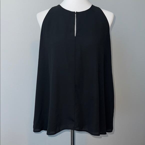 Loft Black Halter Draped Knit Blouse Top Women's XL - Picture 1 of 6